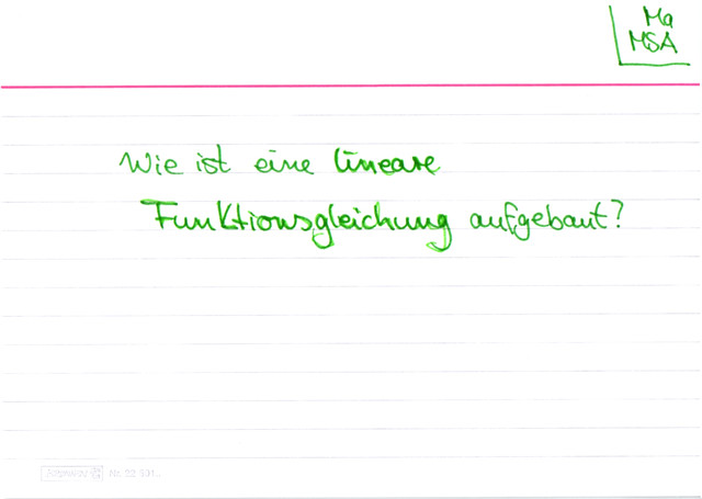 Wie ist eine lineare Funktionsgleichung aufgebaut?