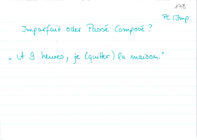 Übung passé composé/imparfait