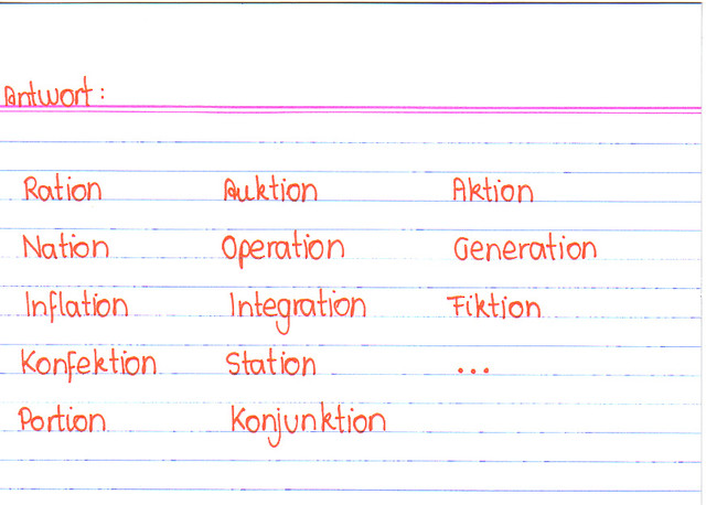 Fremdwortendung -tion