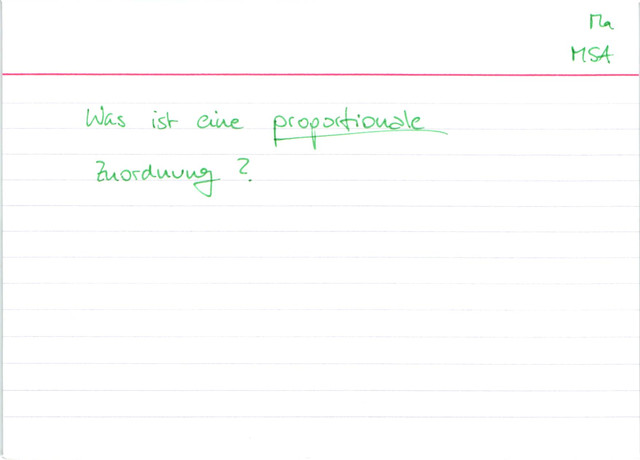 Was ist eine proportionale Zuordnung?