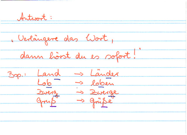 Wie kannst du prüfen welcher Konsonant am Ende eines Wortes  steht?