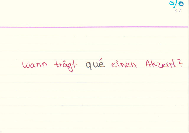 Wann trägt "qué" einen Akzent?
