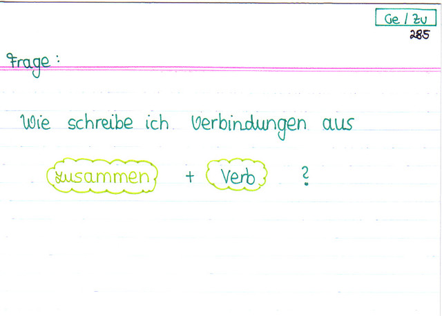 Wie schreibe ich Verbindungen aus "zusammen" und Verb?