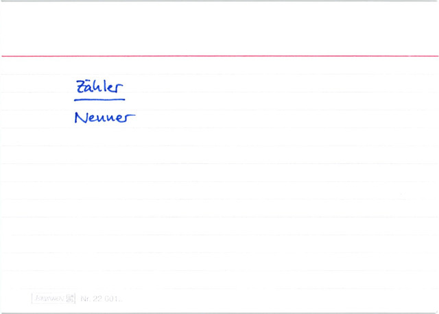 Namen der Teile eines Bruchs