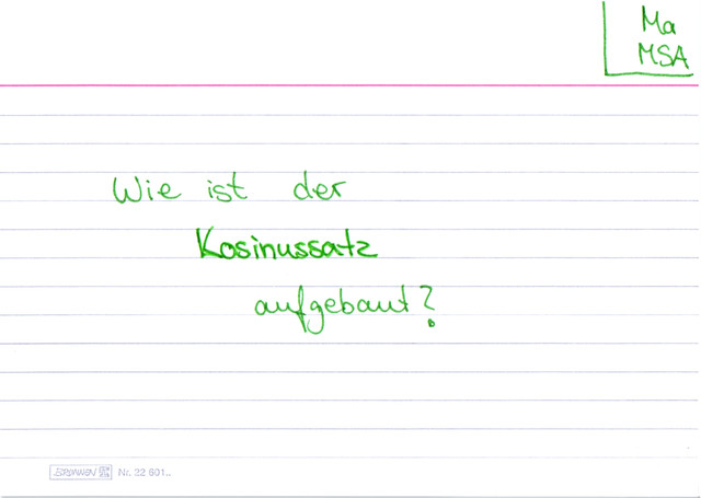 Wie ist der Kosinunssatz aufgebaut?
