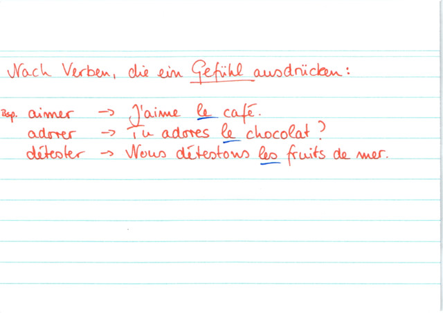Verben und bestimmter Artikel