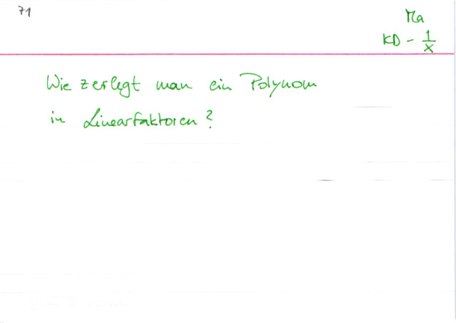 Polynome in Linearfaktoren zerlegen