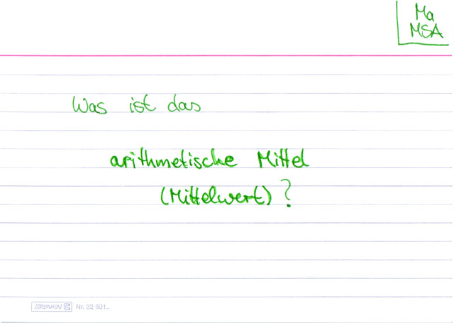 Was ist das arithmetische Mittel?
