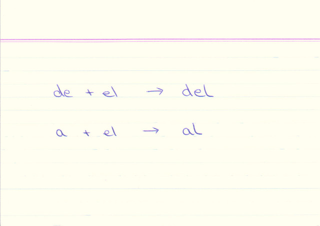 Zu was wird "de" + "el" und "a" + "el"?