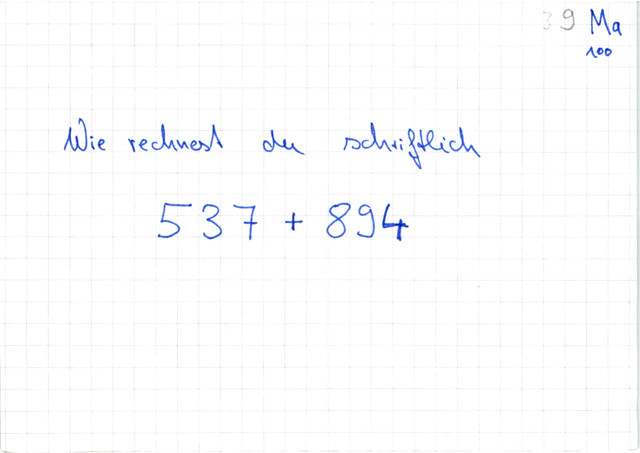 Schriftlich addieren