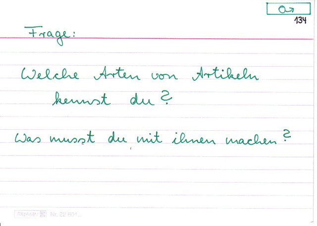 Welche Arten von Artikeln kennst du?