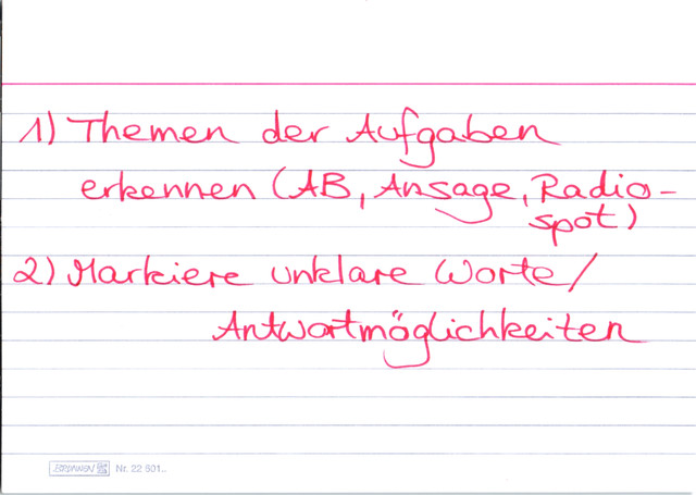 Was sollst du vor dem ersten Hören machen?