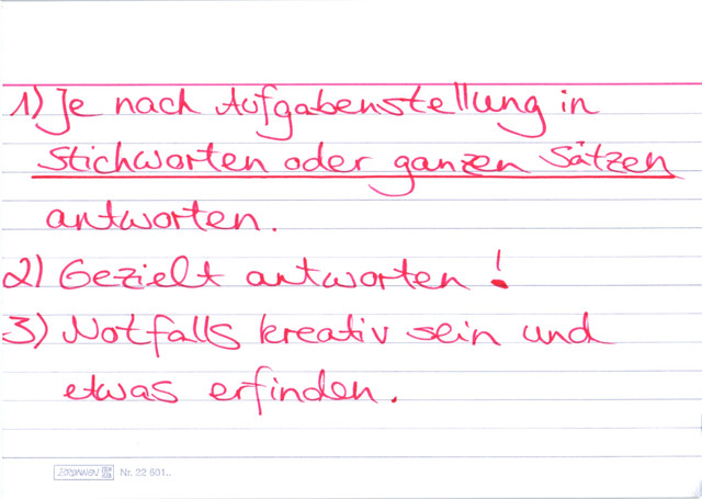 Form: Was muss ich bei dieser Aufgabe beachten?