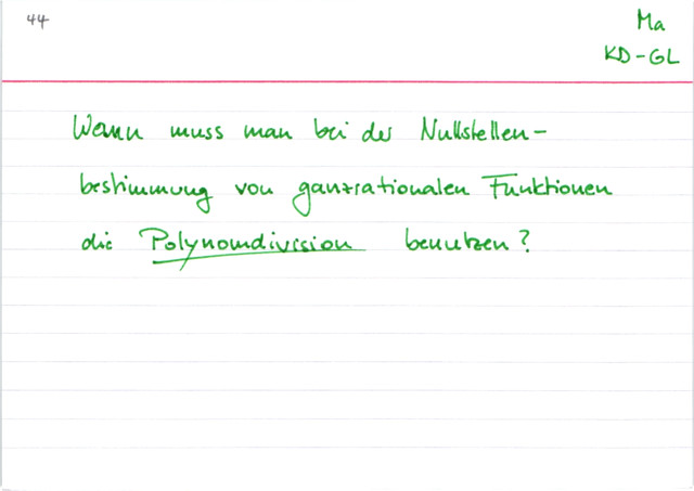Polynomdivision zur Nullstellenbestimmung