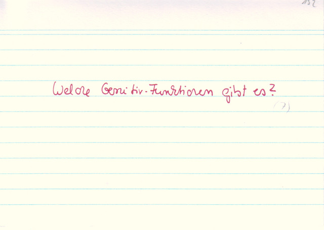 Welche Genitiv-Funktionen gibt es?