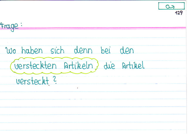 Wo haben sich denn bei den versteckten Artikeln die Artikel versteckt?