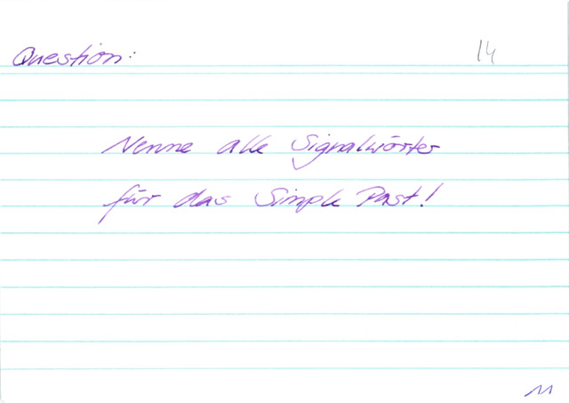 Signalwörter Simple Past