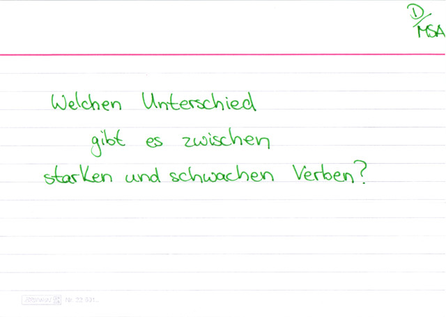 Welchen Unterschied gibt es zwischen starken und schwachen Verben?