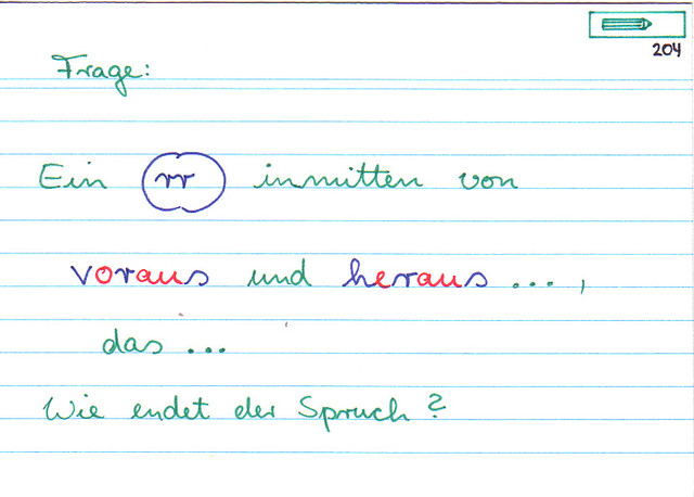 Ein rr inmitten von voraus und heraus, das...