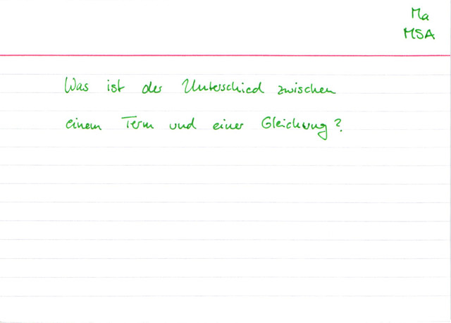 Unterschied zwischen Term und Gleichung