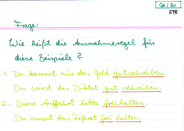 Wie heißt die Ausnahmeregel für diese Beispiele?