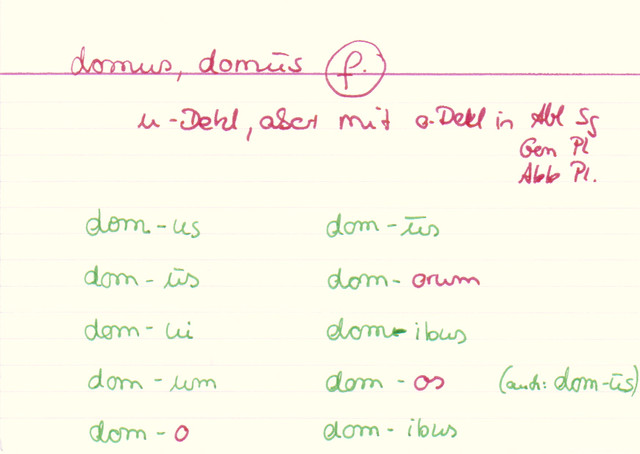 Dekliniere "domus"!