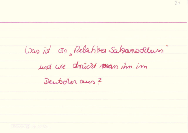 Was ist ein relativer Satzanschluss?