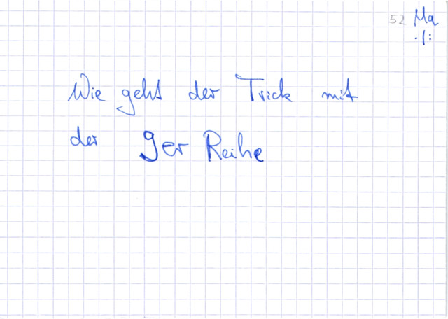 9er Reihe im kleinen 1x1