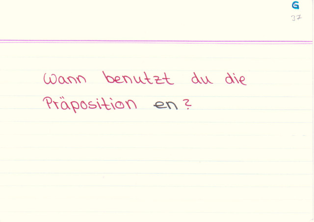 Wann benutzt du die Präposition "en"?