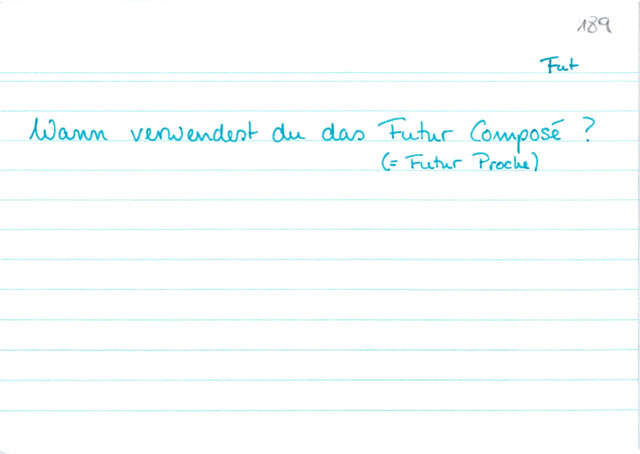 Verwendung futur composé