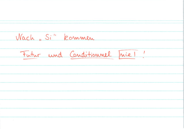 Verbform im Si Satz