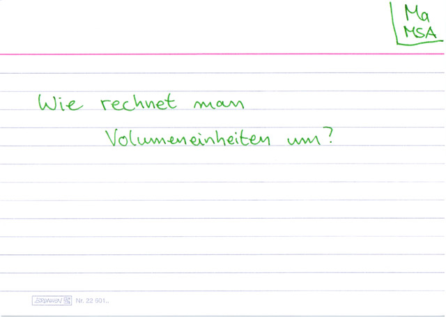Wie rechnet man Volumeneinheiten um?