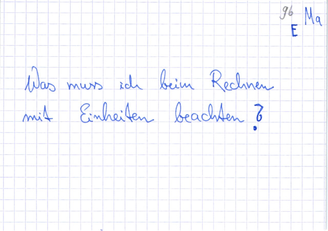 Rechnen mit Einheiten