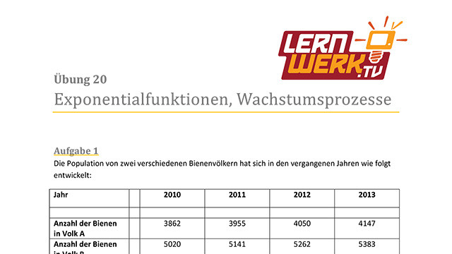 MSA Mathe Arbeitsblatt für Lektion 20