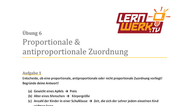 MSA Mathe Arbeitsblatt für Lektion 6