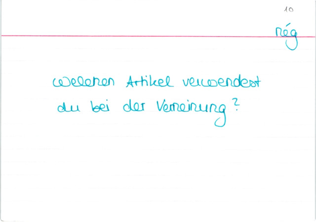 Artikel bei Verneinung