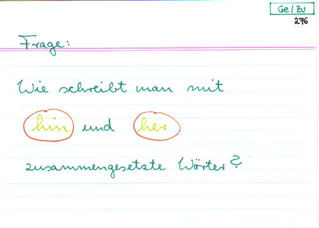 Wie schreibt man mit "hin" und "her" zusammengesetze Wörter?