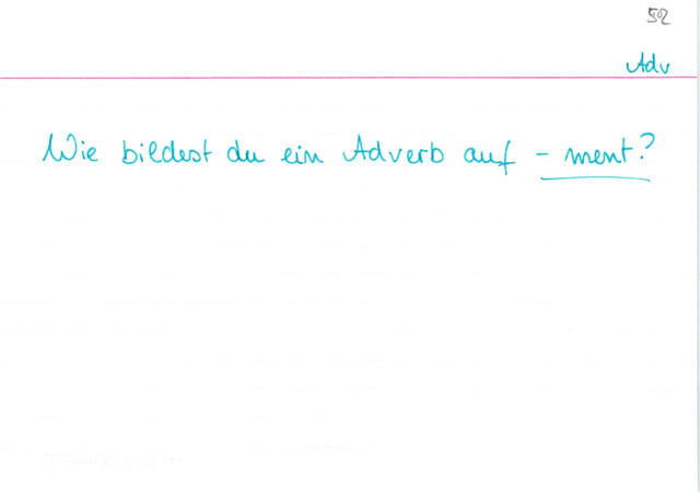 Bildung Adverb auf -ment