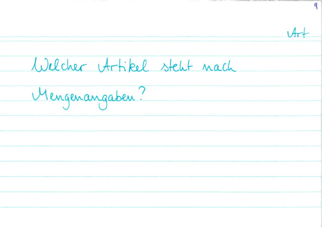 Artikel/Mengenangabe