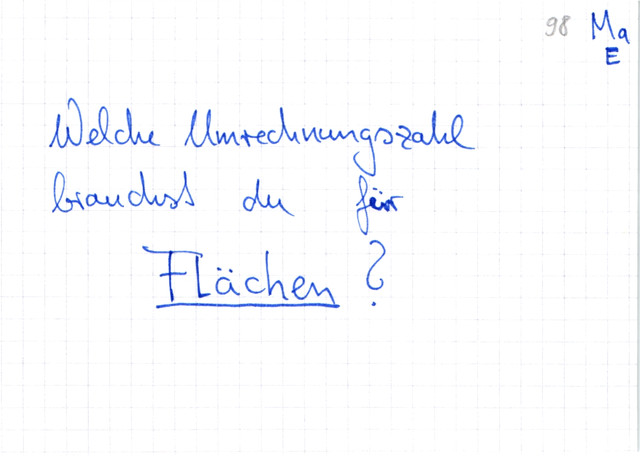 Einheitenvorsätze bei Flächeninhalten umrechnen