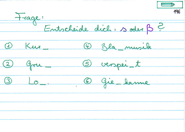 Entscheide dich: s oder ß ?