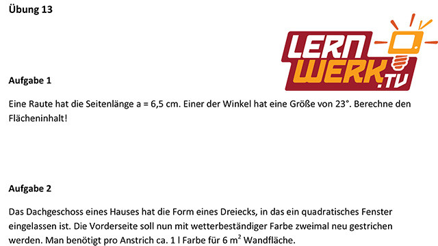 MSA Mathe Arbeitsblatt für Lektion 13