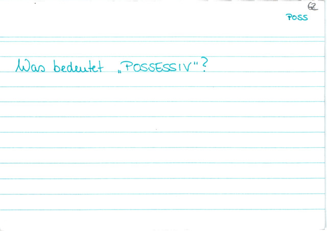Bedeutung Possesiv