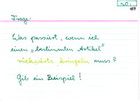 Was passiert, wenn ich einen "bestimmten Artikel" rückwärts kringeln muss?