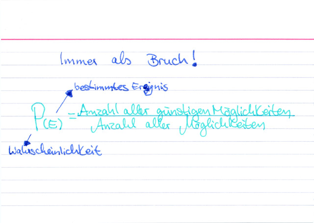 Wie werden Wahrscheinlichkeiten aufgeschrieben?