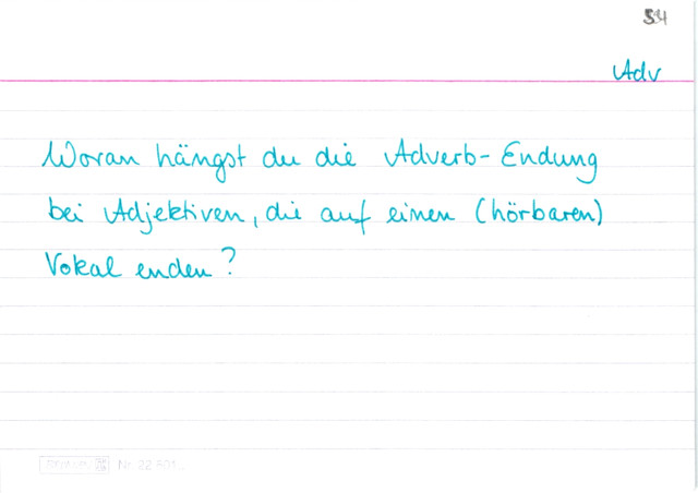Endung auf hörbaren Vokal