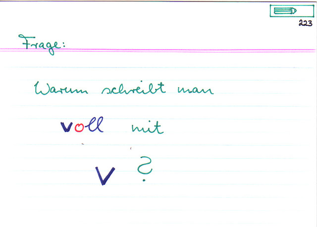 Warum schreibt man voll mit v?