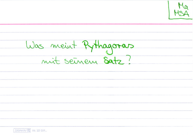 Was meint Pythagoras mit seinem Satz?