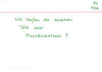Teile einer Multiplikation