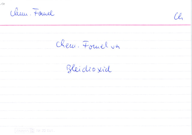 Chemische Formel von Bleidioxid